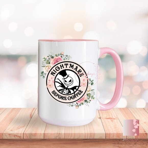 Darlinghoya Other - Jack Skellington Floral 15 Oz Ceramic Mug